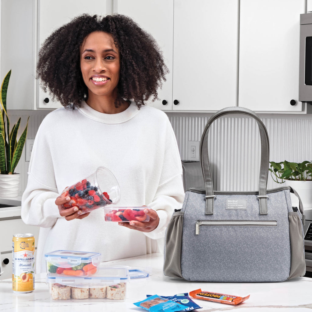 Copley Lunch Bag, Gray Tweed