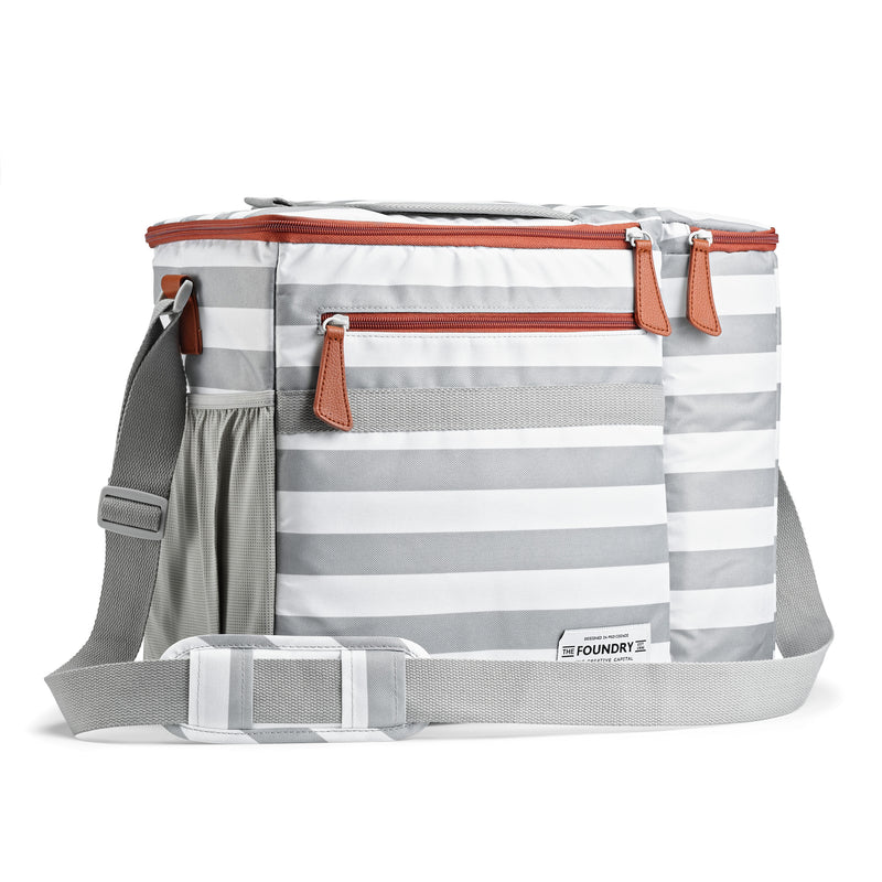Dual Compartment Cooler, Gray Newport Stripe