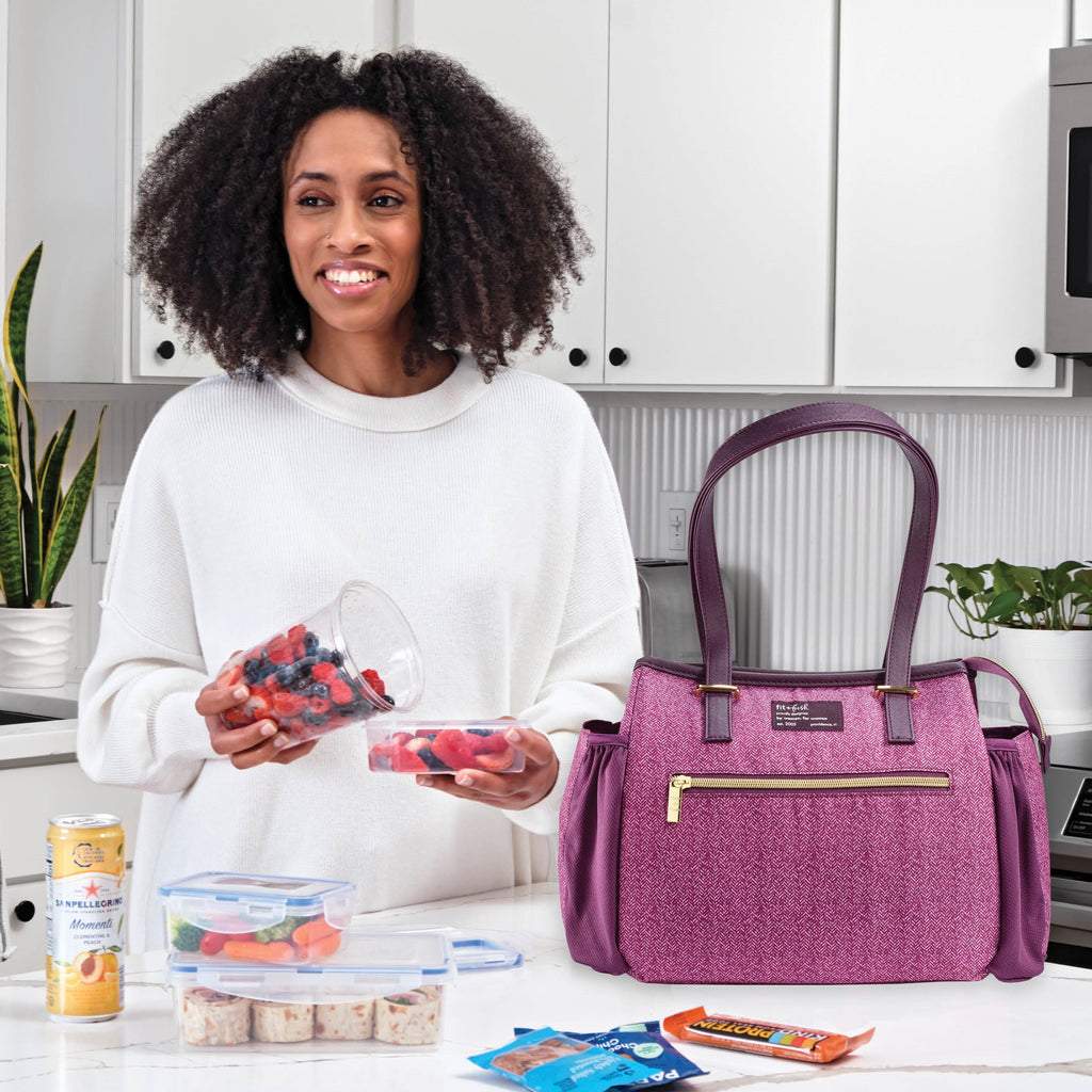 Copley Lunch Bag, Plum Tweed
