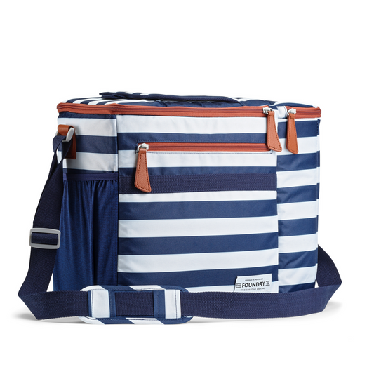 Dual Compartment Cooler, Navy Newport Stripe